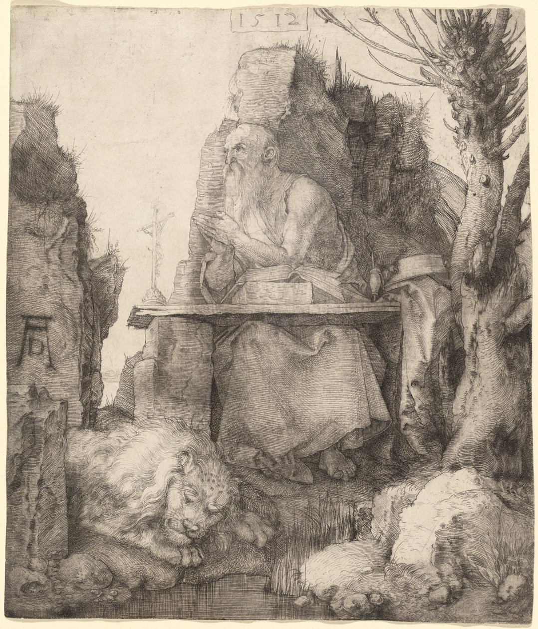 Saint Hieronymus ved Pollard Willow av Albrecht Dürer
