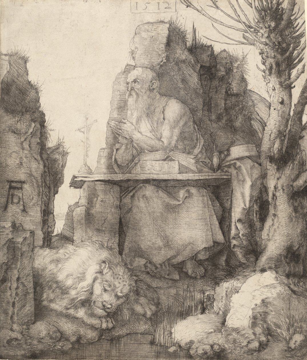 Saint Hieronymus av Pollard Willow, 1512. av Albrecht Dürer