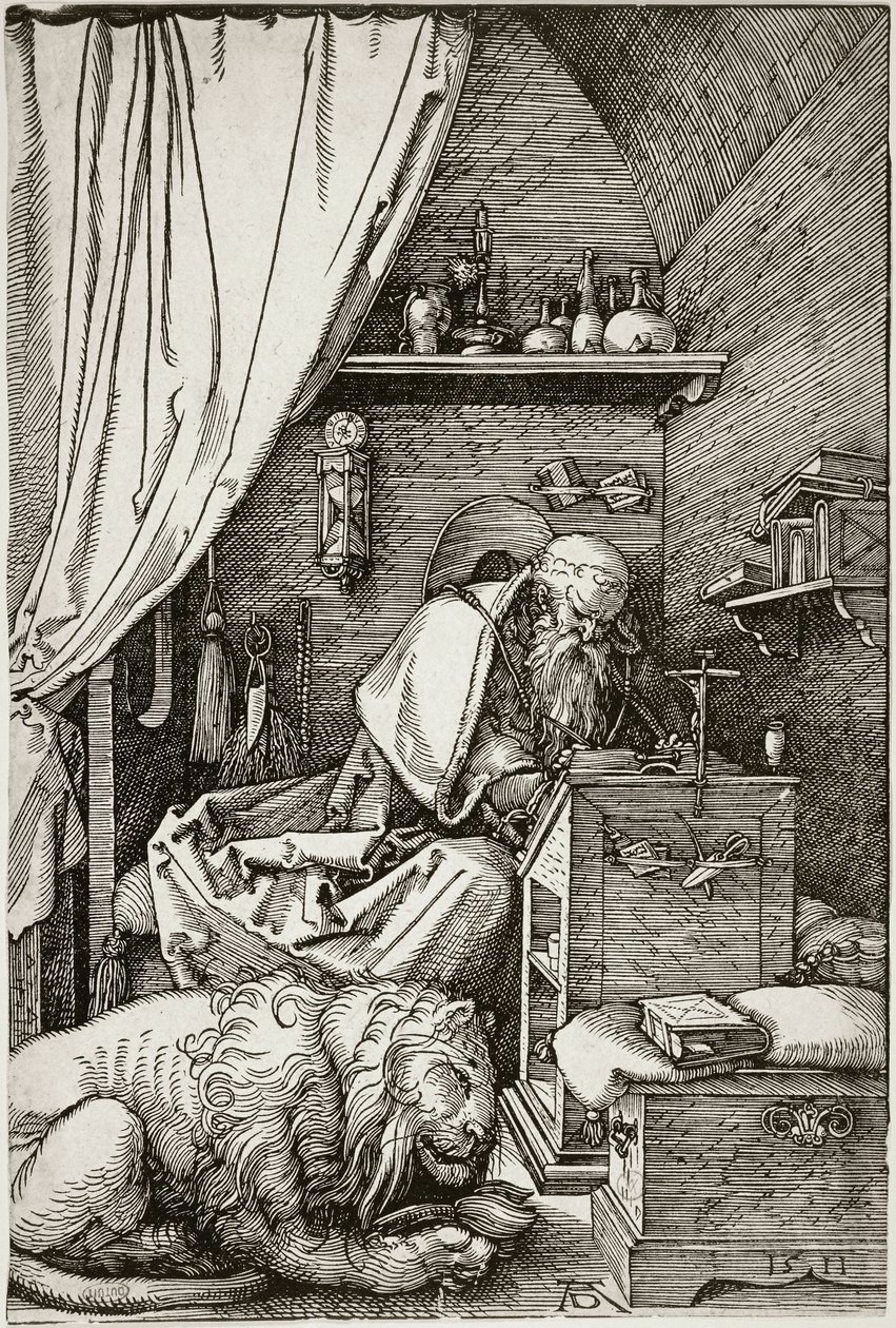 Den hellige Hieronymus i sin celle (Bartsch 114) av Albrecht Dürer