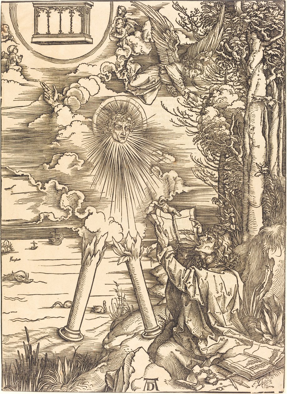 Saint John fortærer boken av Albrecht Dürer
