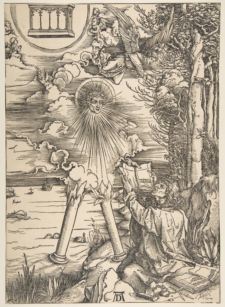 Saint John Swallowing the Book, fra The Apocalypse, Latin Edition, 1511, 1511. av Albrecht Dürer