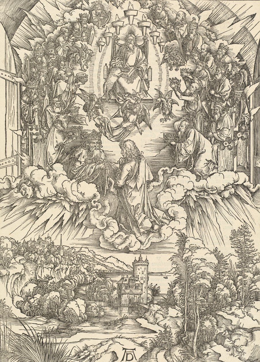 Sankt Johannes foran Gud og de eldste, 1498. av Albrecht Dürer