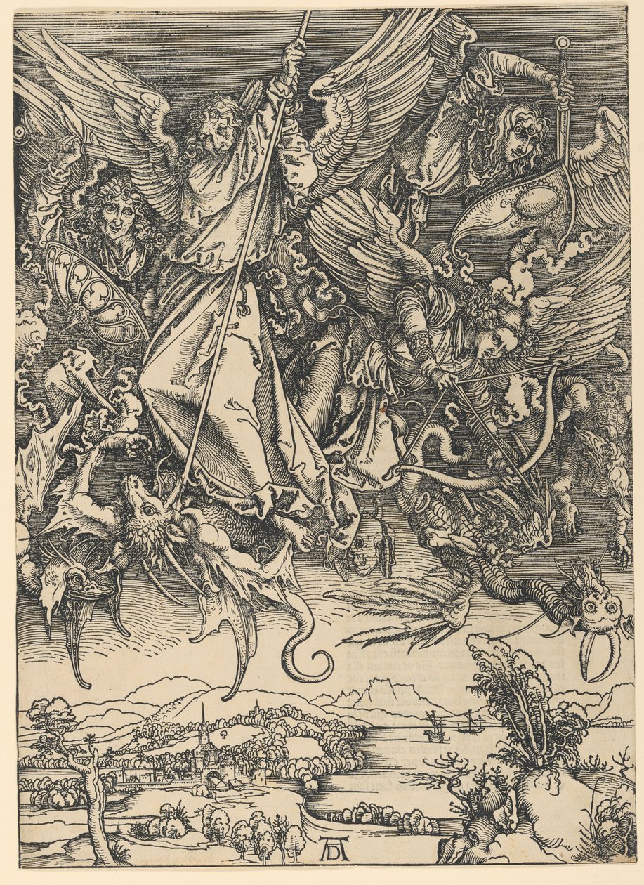 St. Mikael i kamp mot dragen, fra serien «Apokalypsen» av Albrecht Dürer