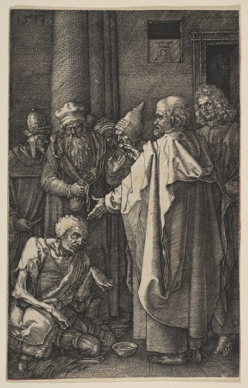 Sankt Peter og Sankt Johannes ved templets port, fra «Pasjonen» av Albrecht Dürer