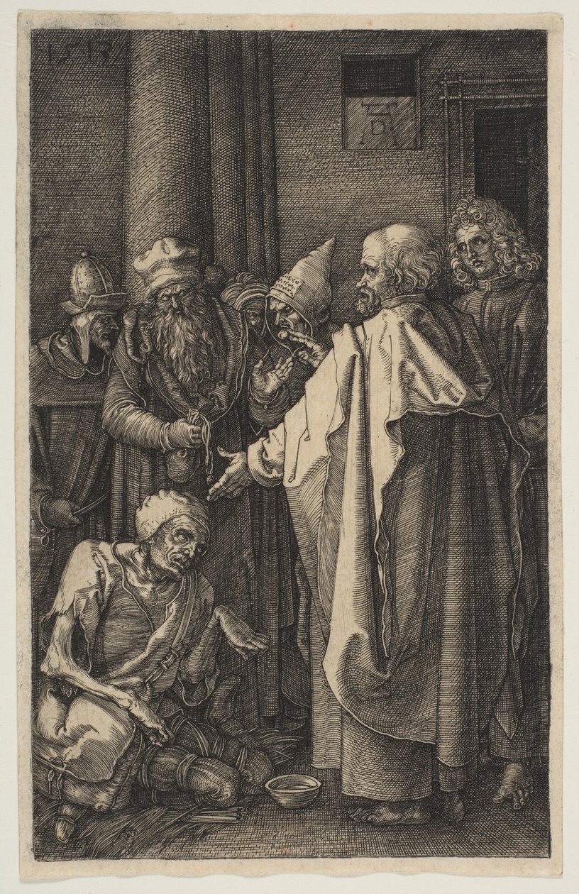 Sankt Peter og Johannes ved tempelporten, fra The Passion, 1513. av Albrecht Dürer