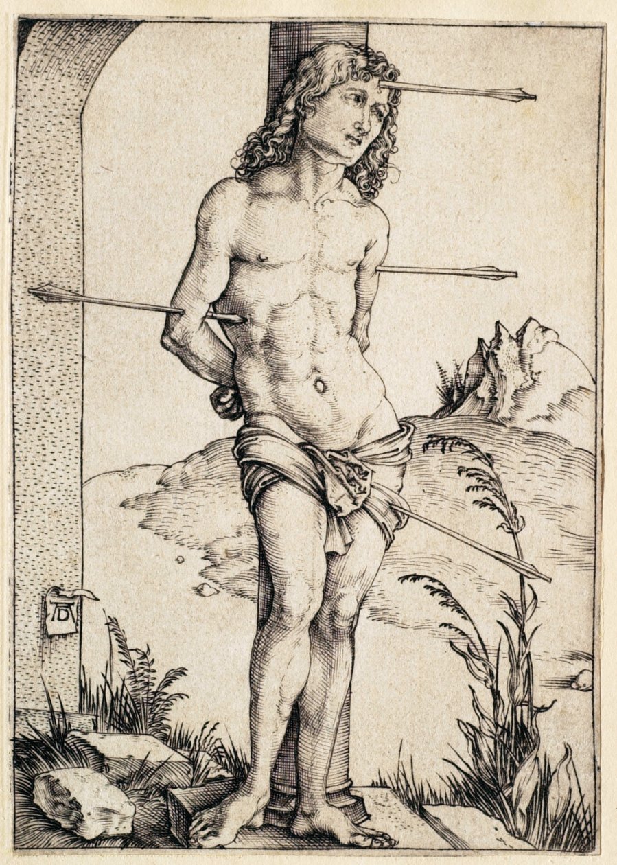 Sankt Sebastian bundet til søylen av Albrecht Dürer