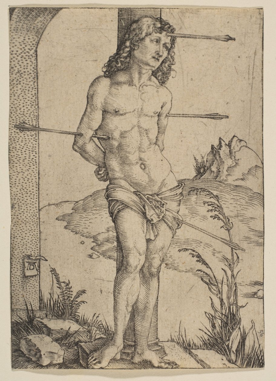 Sankt Sebastian bundet til søylen av Albrecht Dürer