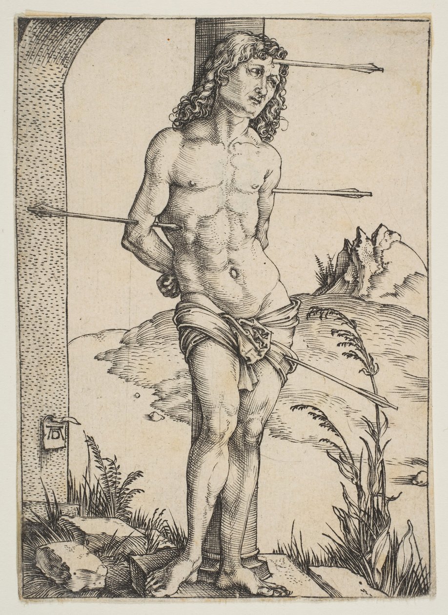 Saint Sebastian bundet til søylen, ca. 1499. av Albrecht Dürer