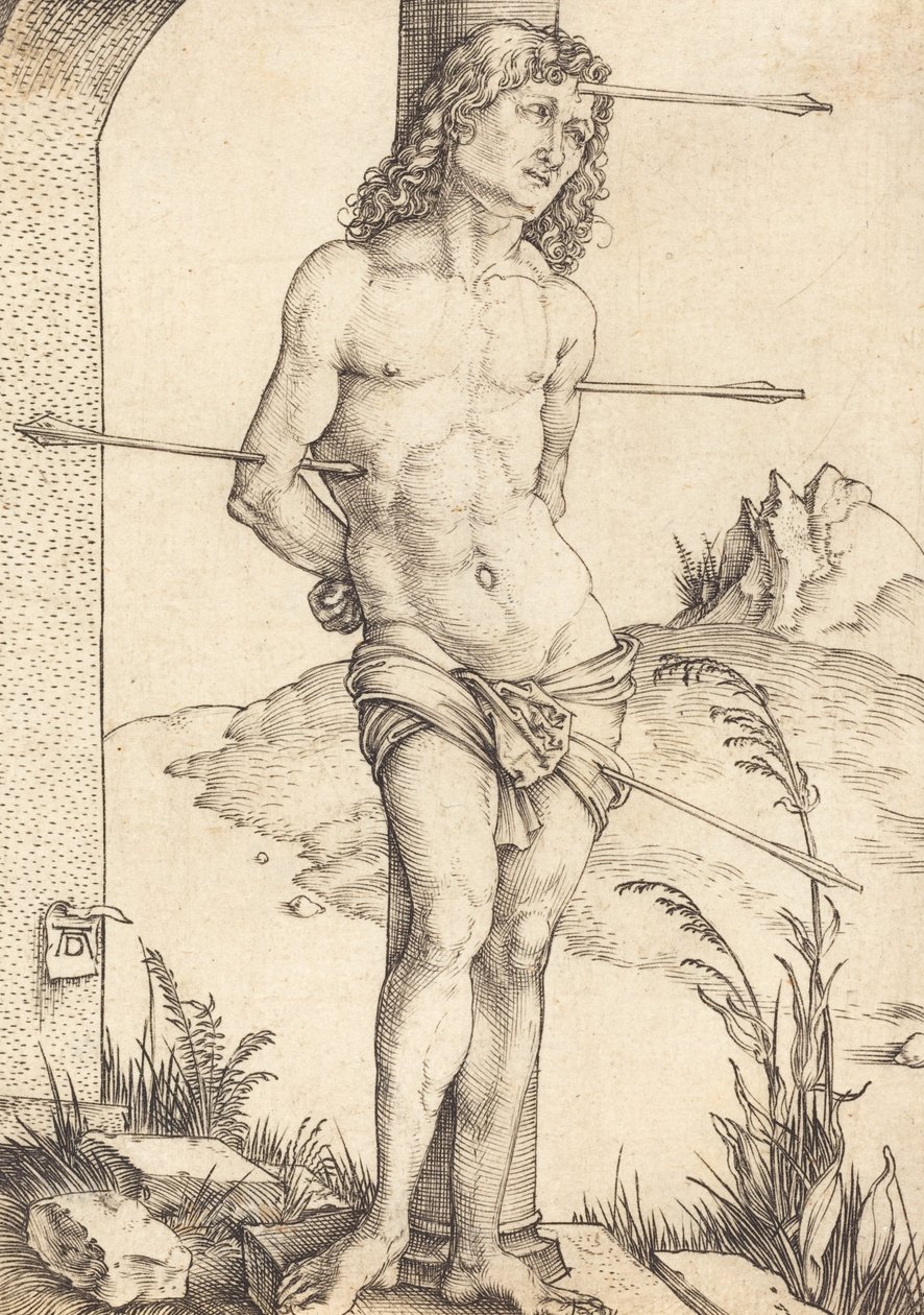 Saint Sebastian bundet til søylen, sannsynligvis 14981499. av Albrecht Dürer