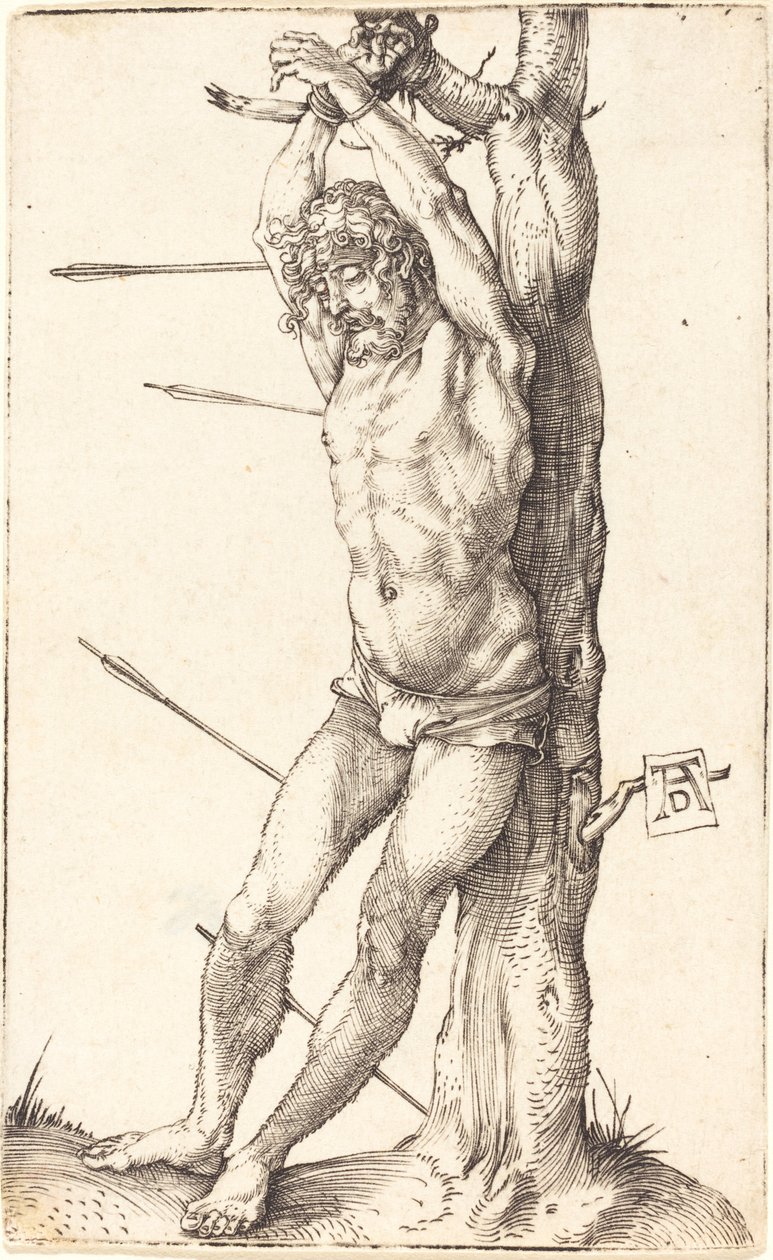 Saint Sebastian bundet til treet av Albrecht Dürer
