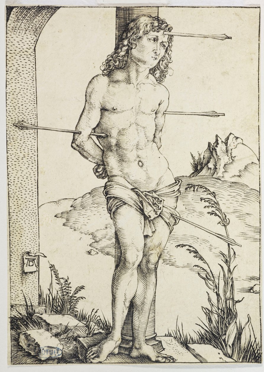 Sankt Sebastian bundet til en søyle (Bartsch 56) av Albrecht Dürer