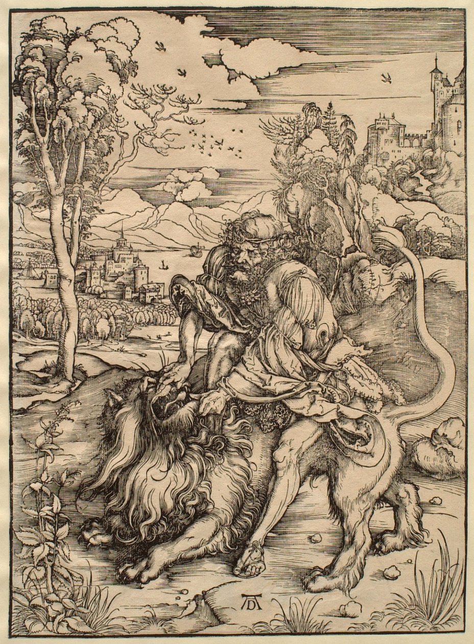 Samson kjemper med løven av Albrecht Dürer