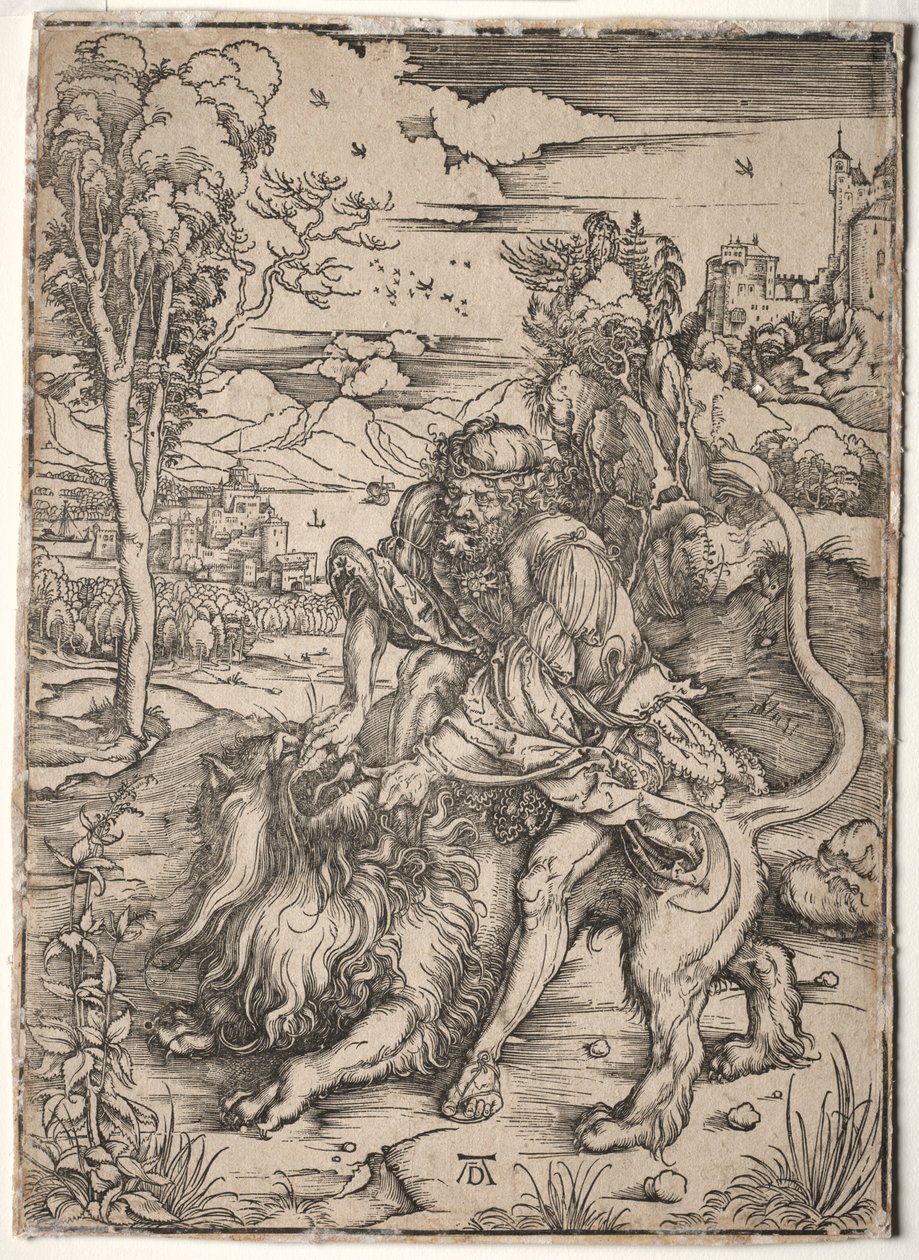 Samson dreper løven, ca. 1496-1497. av Albrecht Dürer