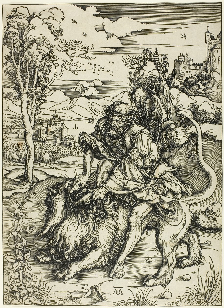 Samson river løven av Albrecht Dürer