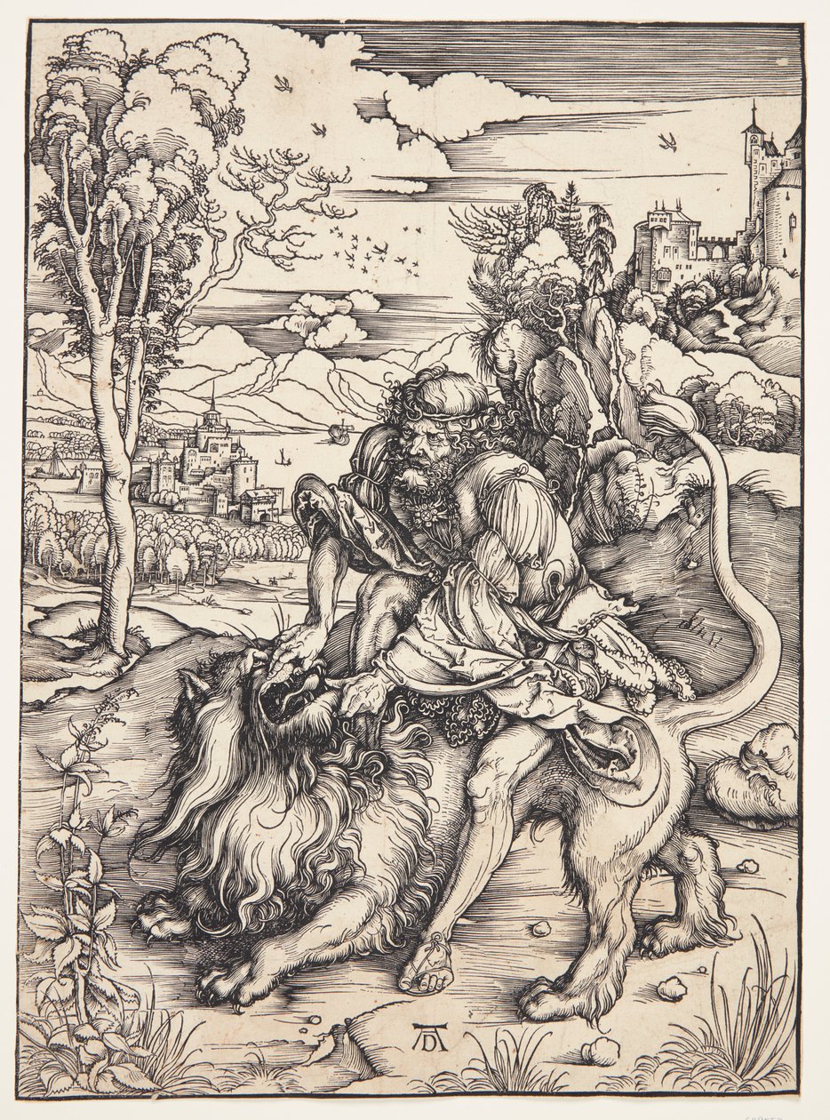 Samson river løven i stykker av Albrecht Dürer