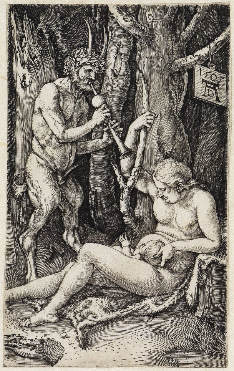 Satyr og nymfe (Satyrfamilien) av Albrecht Dürer