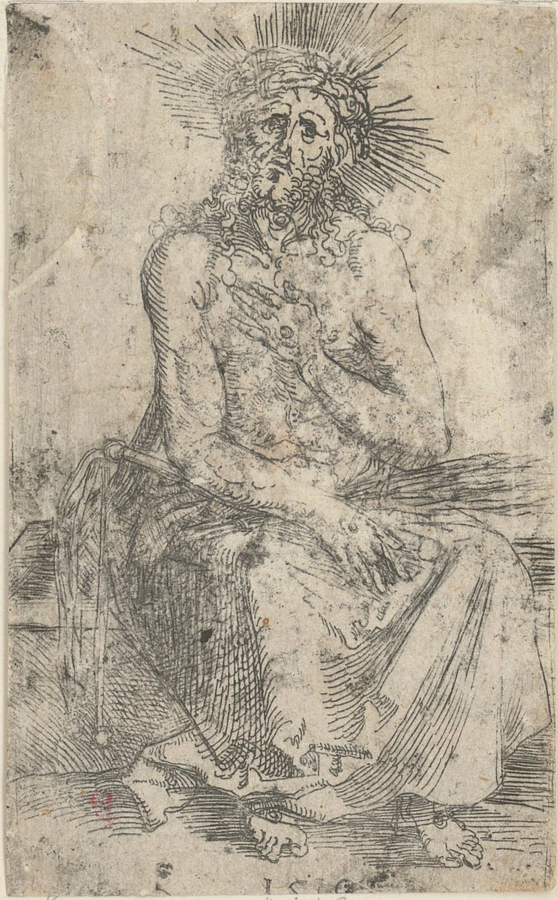Smertensmannen, sittende av Albrecht Dürer