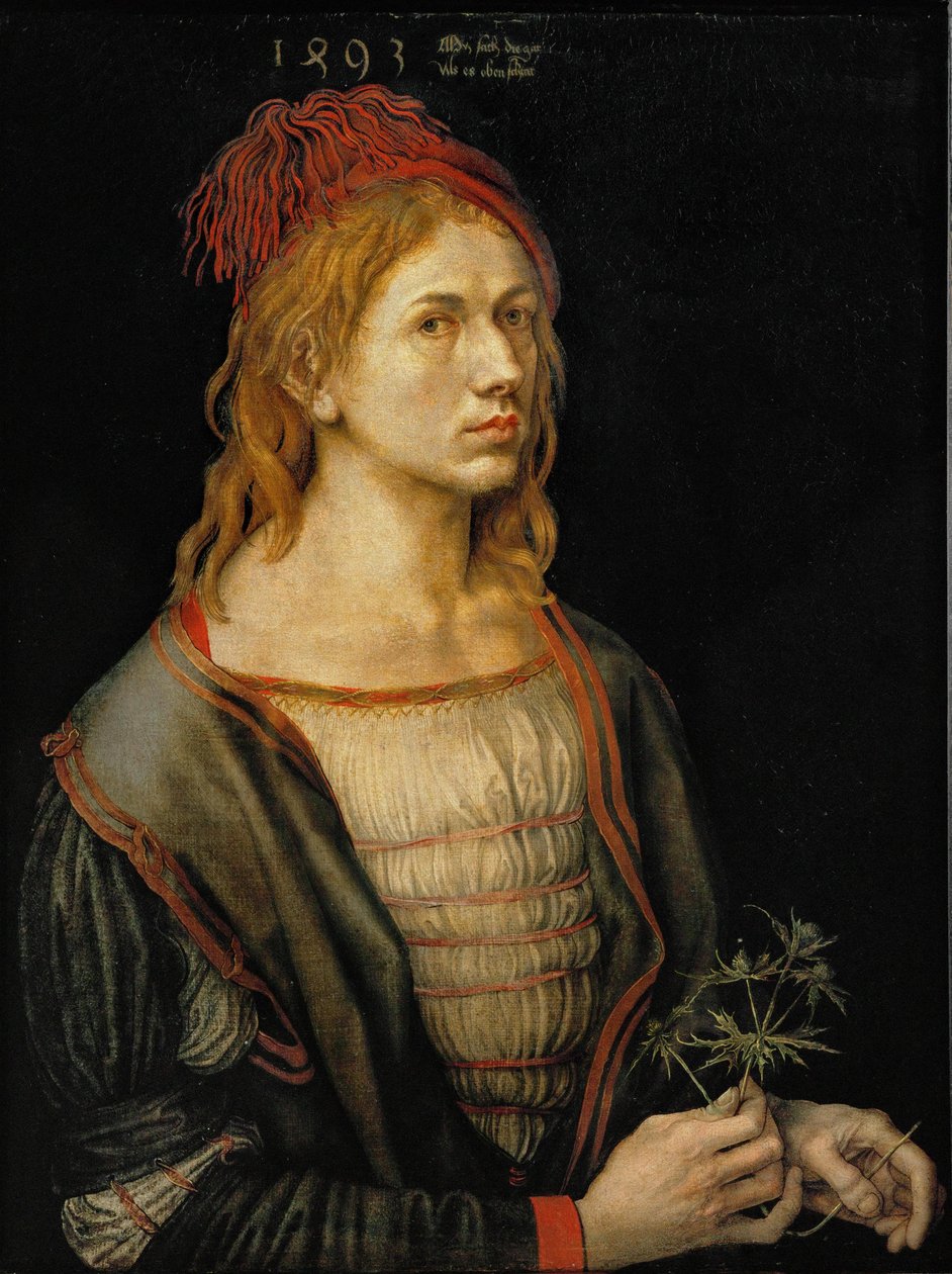 Selvportrett med tistel av Albrecht Dürer