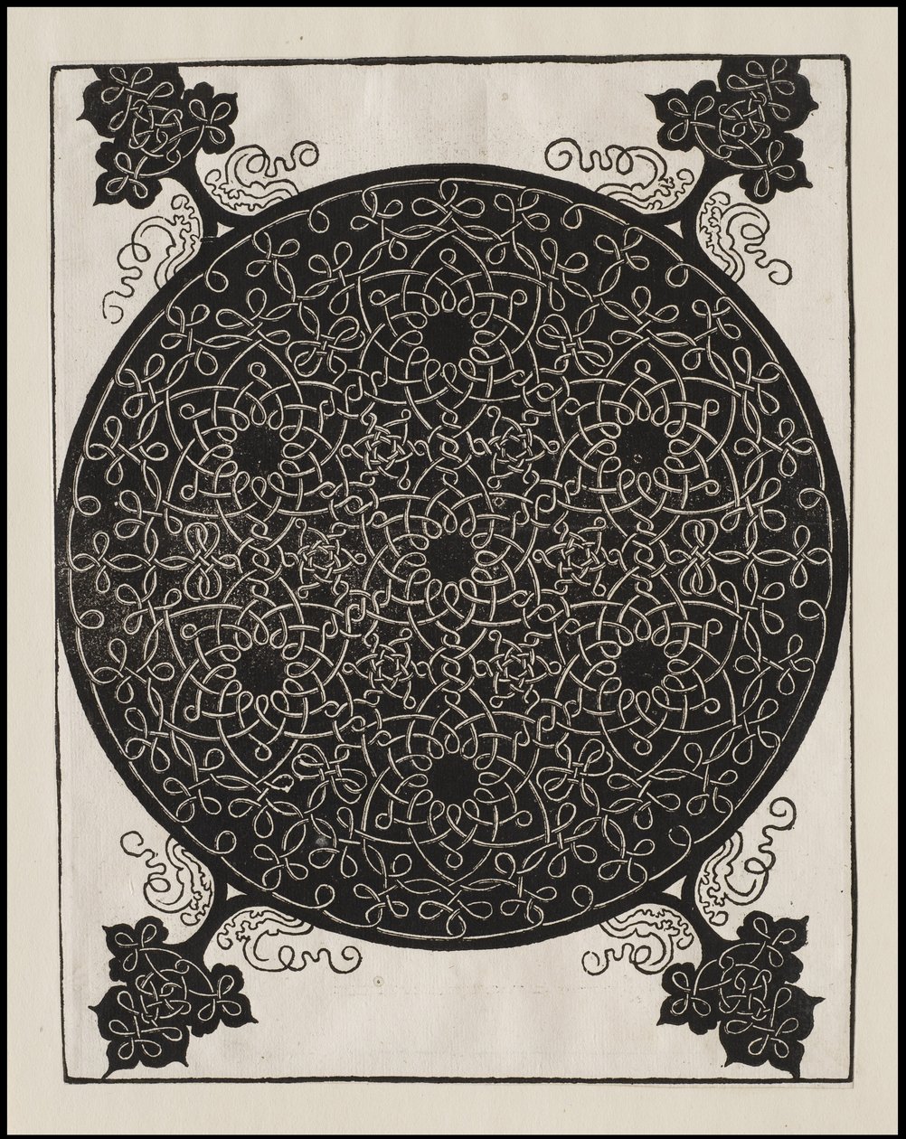 Sjette knute, 7 små systemer av knuter med svarte senter, ca. 1506 av Albrecht Dürer