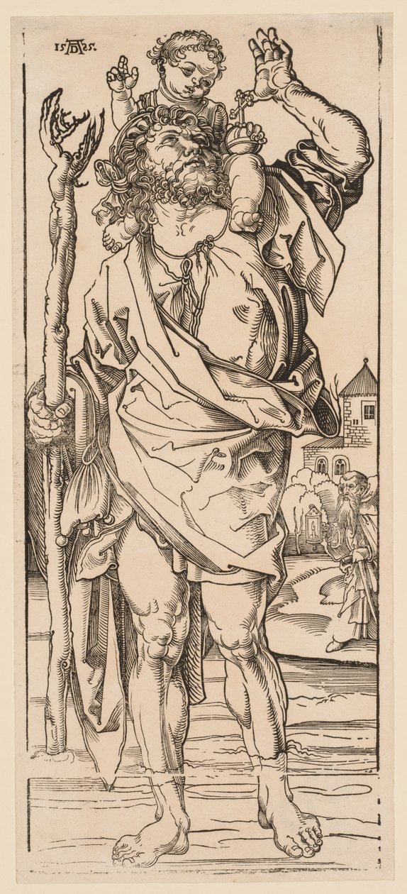 St. Christopher Crossing the Stream, 1528. av Albrecht Dürer
