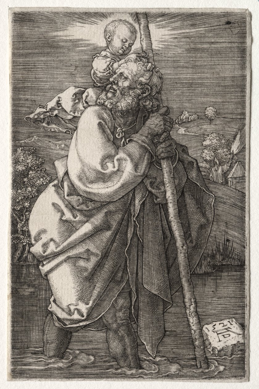 St. Christopher, vendt mot venstre av Albrecht Dürer