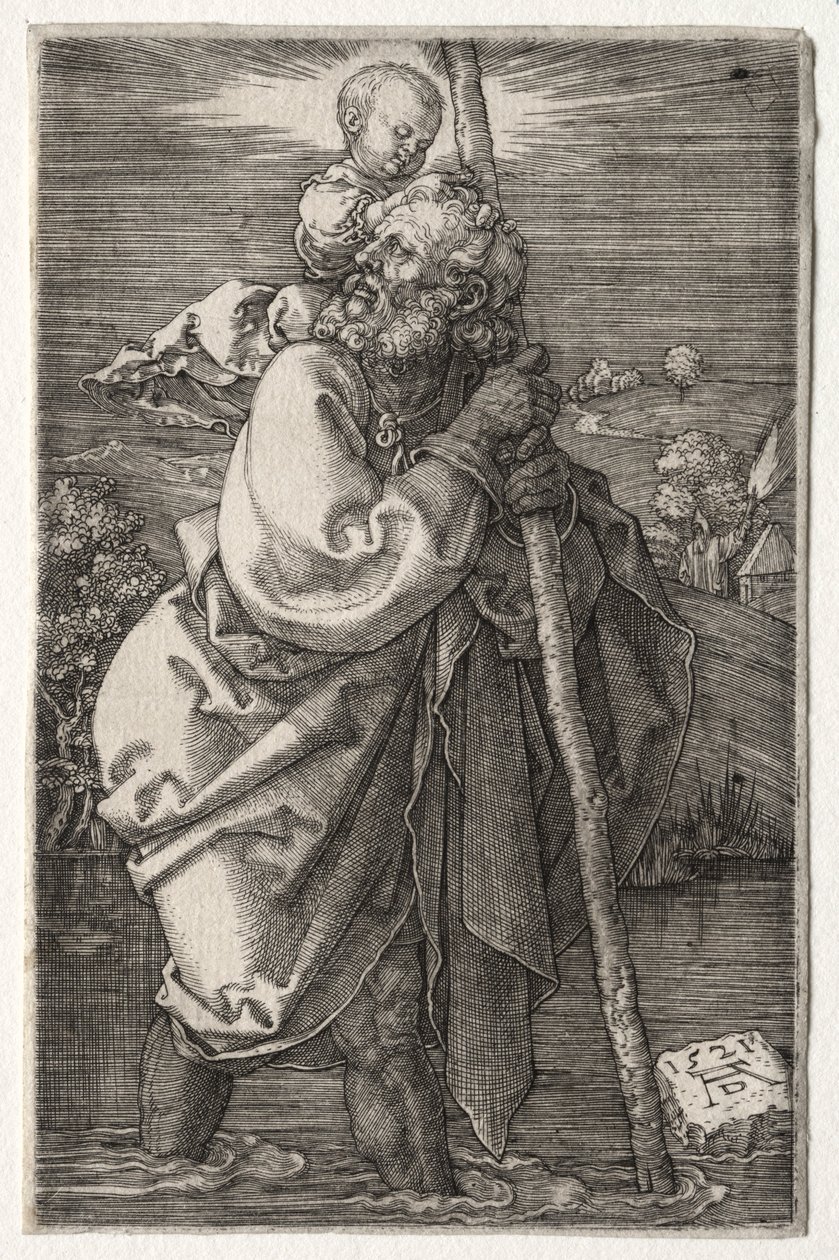 St. Christopher, vendt mot venstre, 1521. av Albrecht Dürer