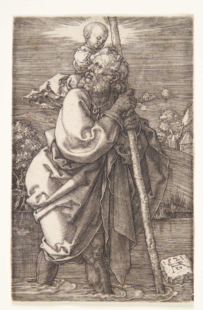 St. Christopher vendt mot venstre av Albrecht Dürer