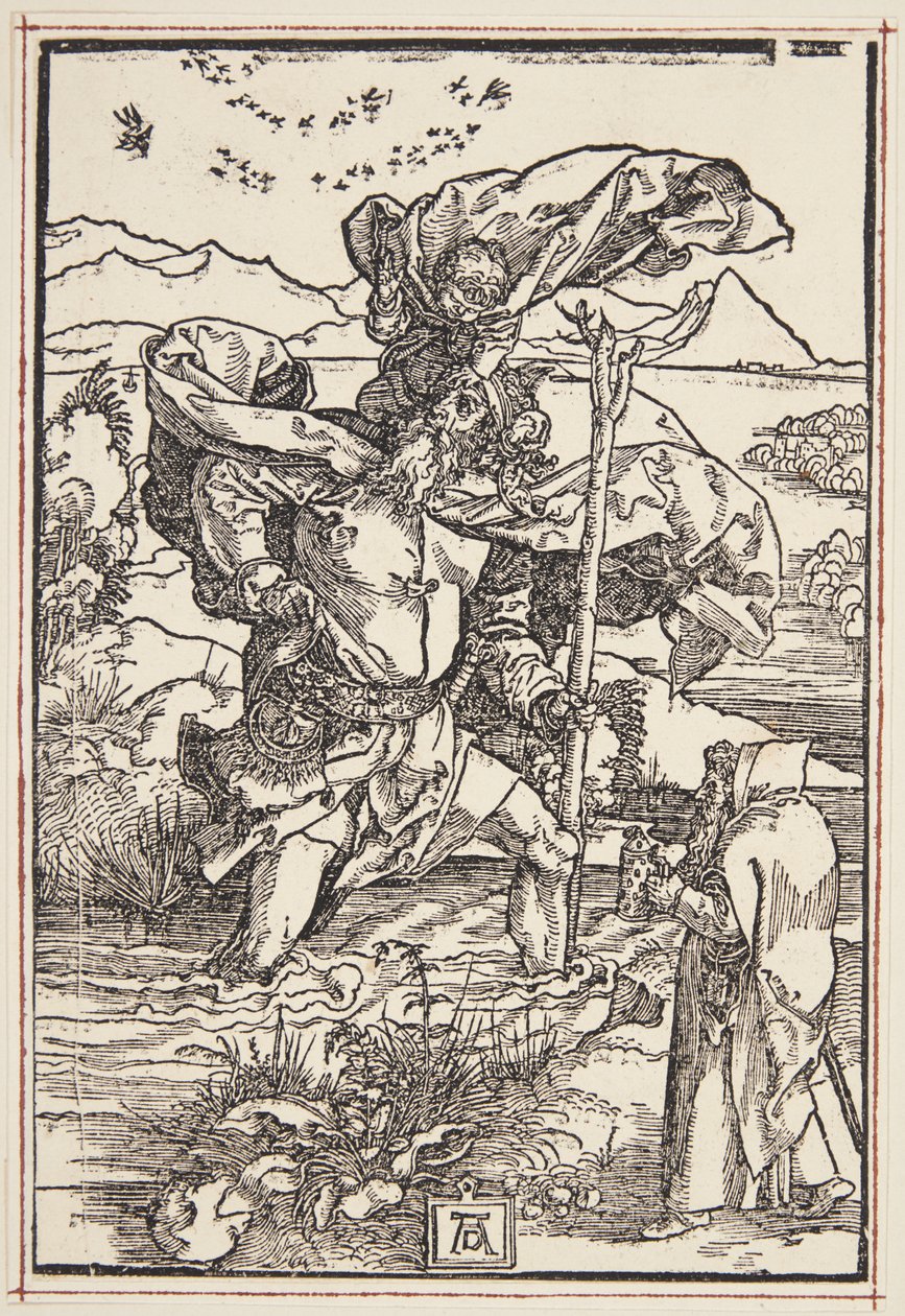 St. Christopher i villmarken med en fugleflukt av Albrecht Dürer