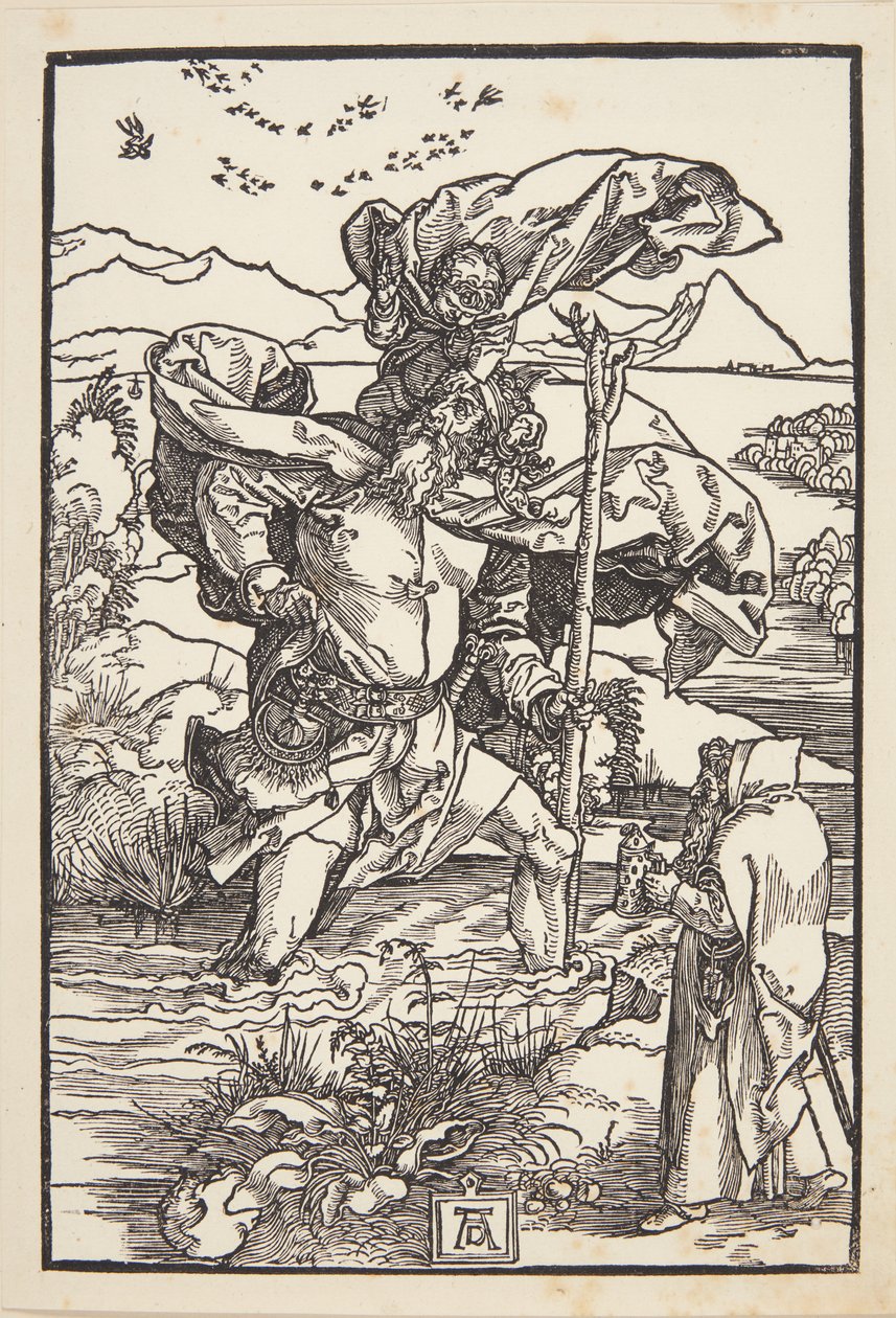 St. Christopher i villmarken med fugleflukt av Albrecht Dürer