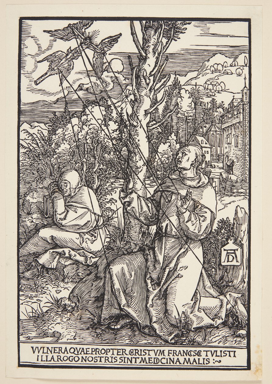 St. Francis mottar stigmata av Albrecht Dürer