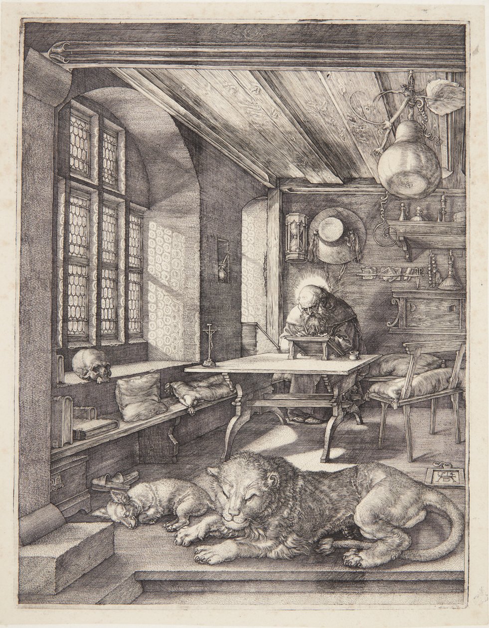 St. Hieronymus i sin studie av Albrecht Dürer