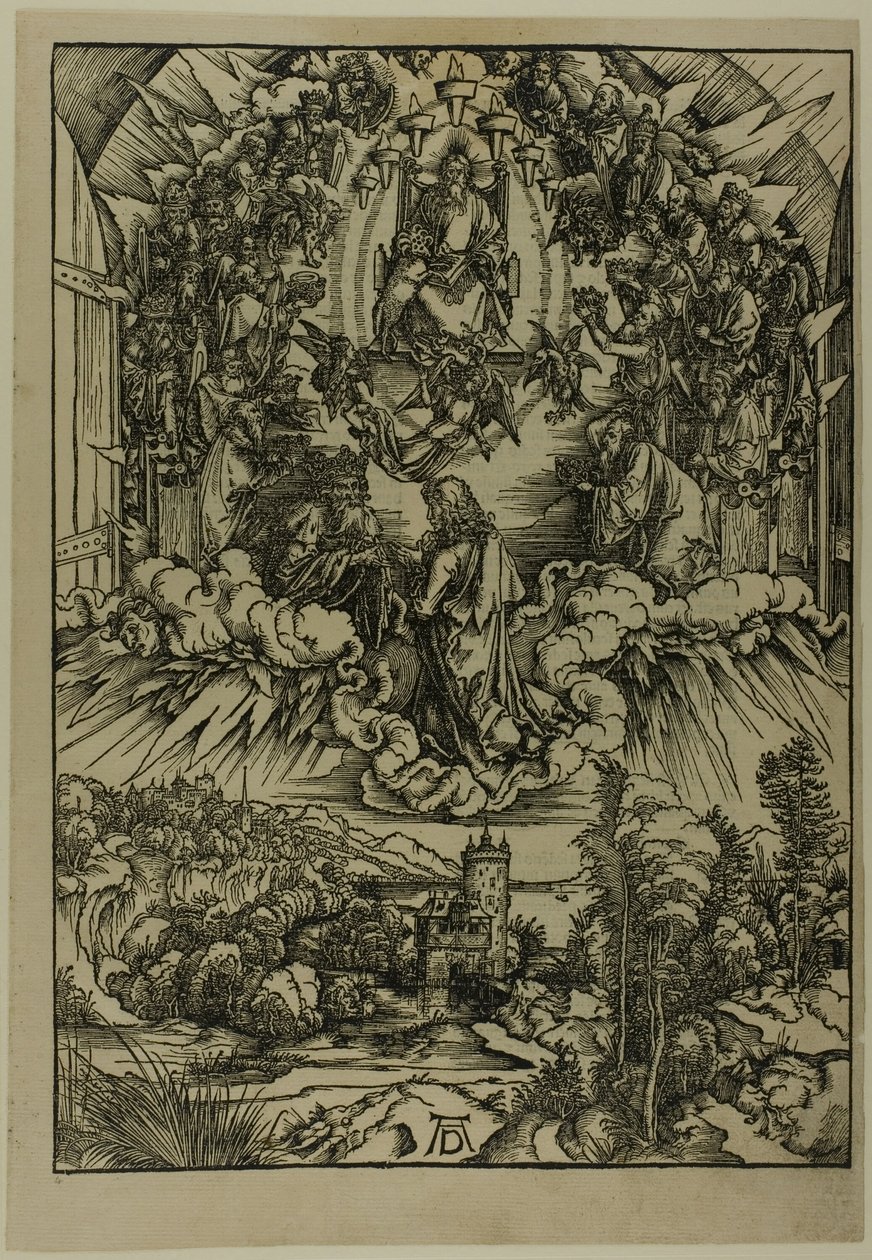 St. Johannes foran Gud og de eldste, fra Apokalypsen av Albrecht Dürer
