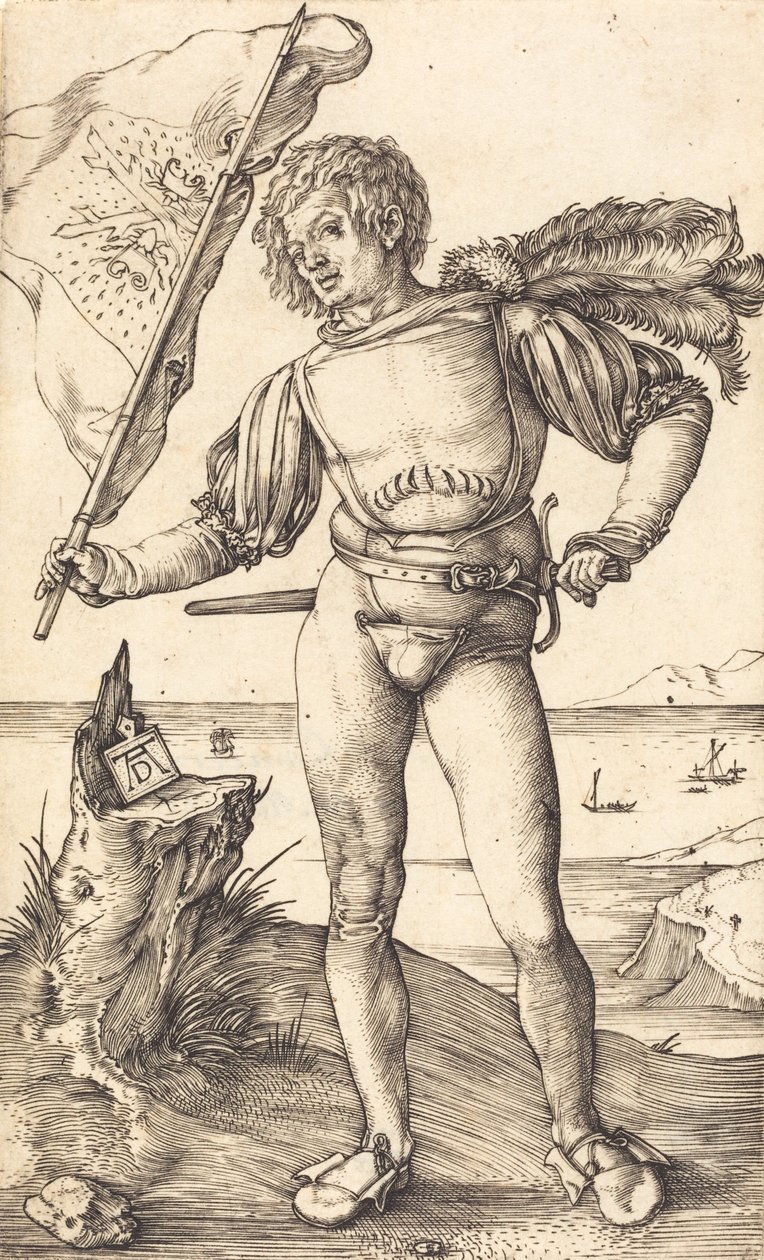 Fanebærer, ca. 15021503. av Albrecht Dürer