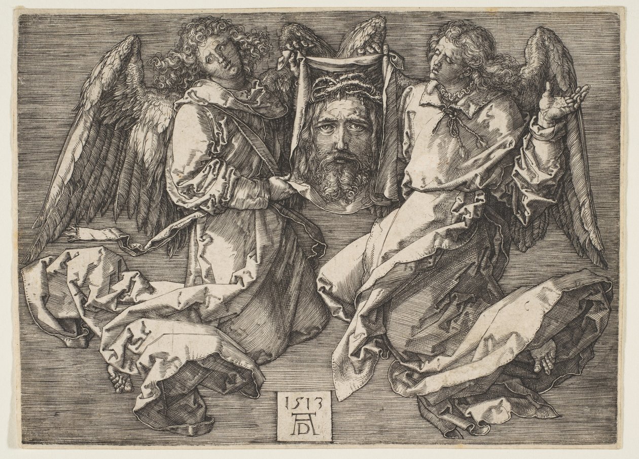 Svededuk holdt av to engler av Albrecht Dürer