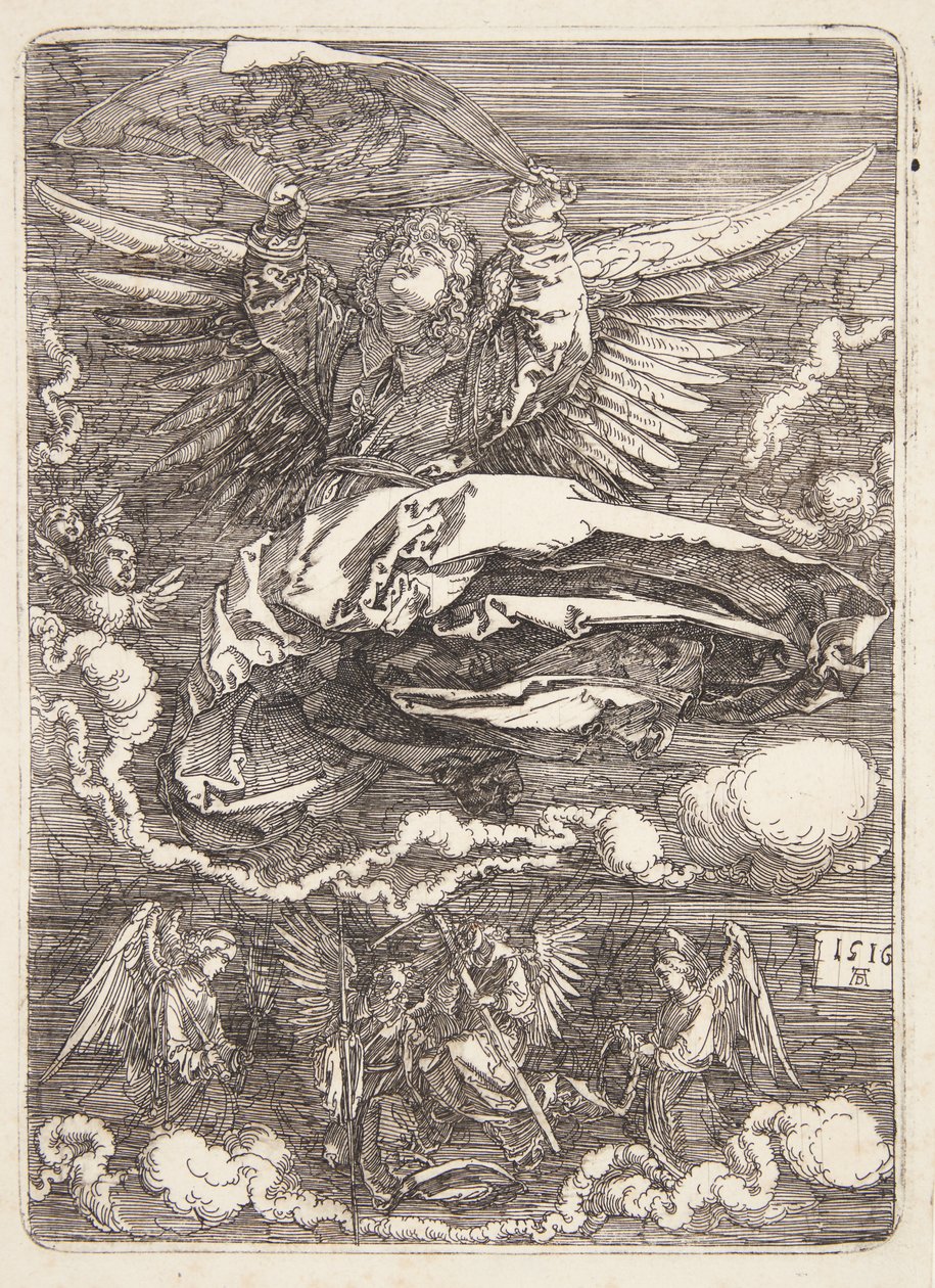 Sudarium spredt ut av en engel av Albrecht Dürer
