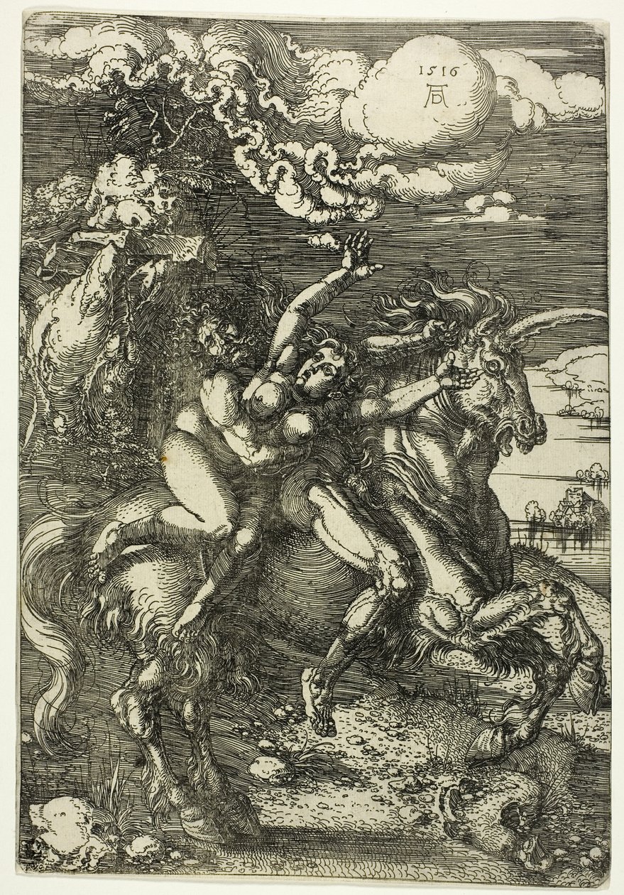 Bortføringen av proserpin på en enhjørning av Albrecht Dürer