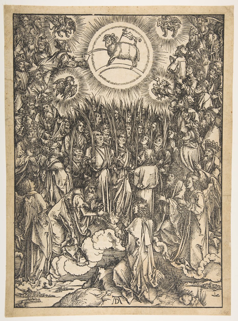 The Adoration of the Lamb, fra The Apocalypse, Latin Edition, 1511, 1511. av Albrecht Dürer