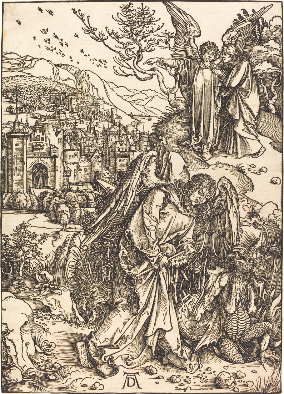 Engelen med nøkkelen til den bunnløse gropen av Albrecht Dürer