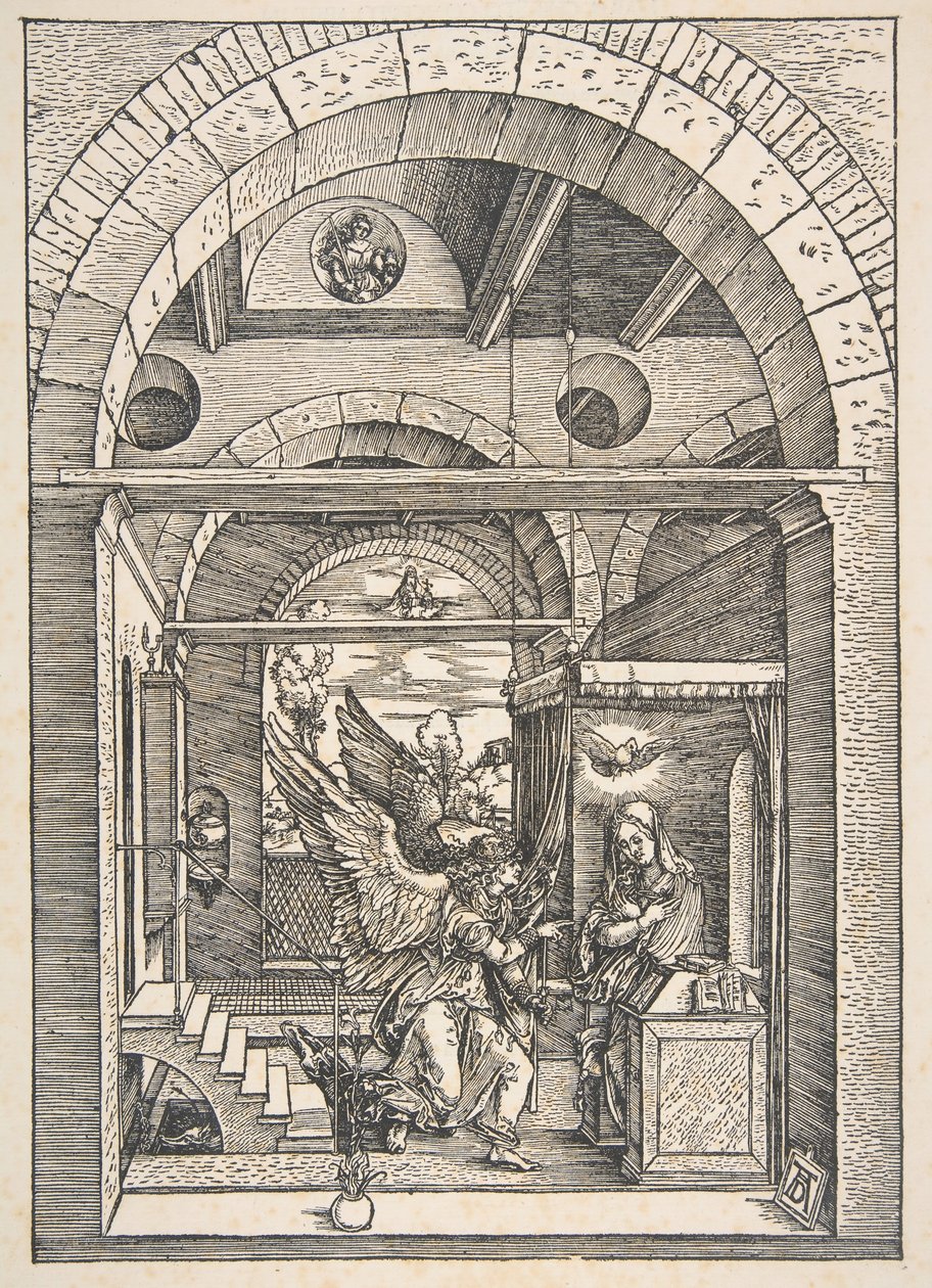 Bebudelsen, fra The Life of the Virgin, latinsk utgave, 1511.n.d. av Albrecht Dürer
