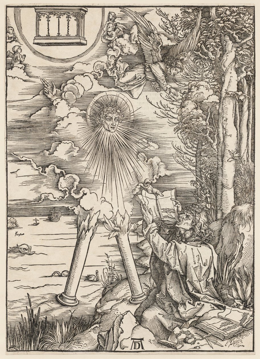 Apokalypsen: Sankt Johannes fortærer boken av Albrecht Dürer