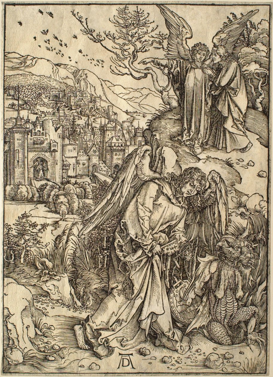 Apokalypsen: Engelen med nøkkelen til avgrunnen av Albrecht Dürer
