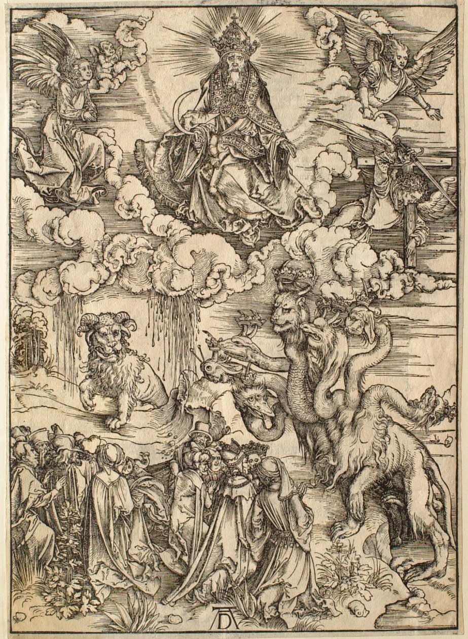 Apokalypsen: Dyret med to horn som et lam av Albrecht Dürer