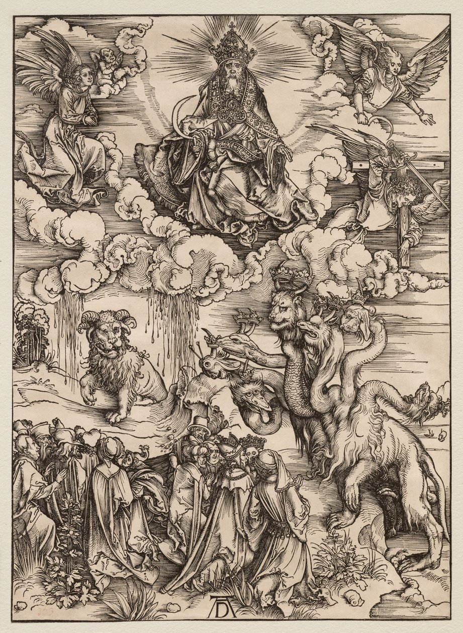 Apokalypsen: Dyret med to horn som et lam av Albrecht Dürer
