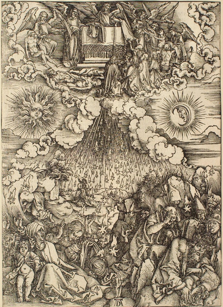 Apokalypsen: Åpningen av det femte og sjette seglet av Albrecht Dürer