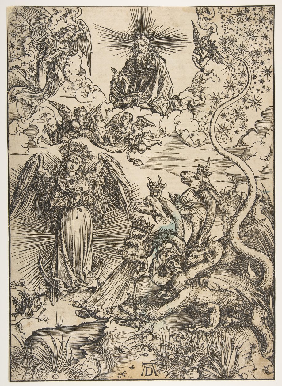 The Apocalyptic Woman, fra The Apocalypse, Latin Edition, 1511, 1511. av Albrecht Dürer