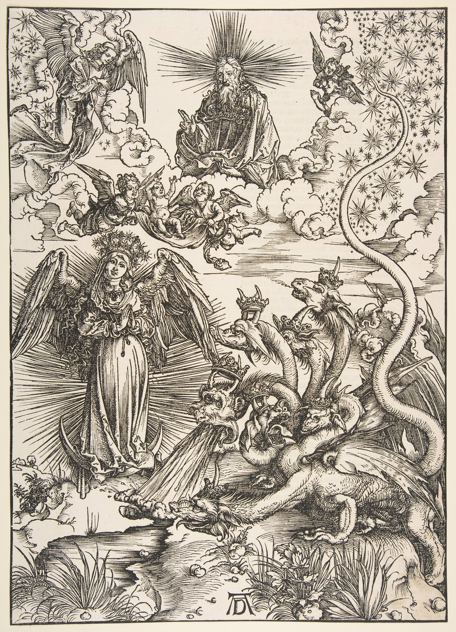 The Apocalyptic Woman, fra Apocalypse-serien, 1511. av Albrecht Dürer
