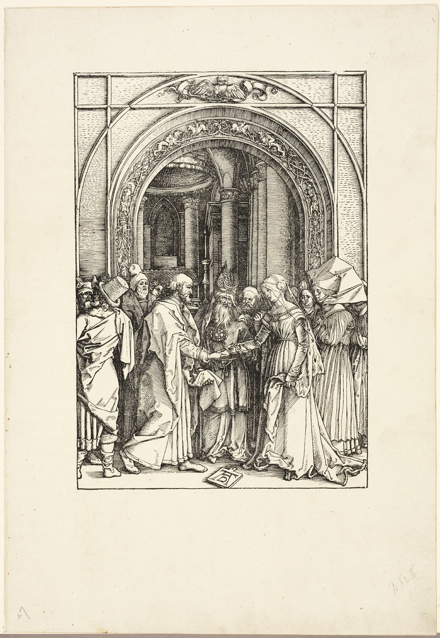 Jomfruens trolovelse, fra Jomfruens liv av Albrecht Dürer