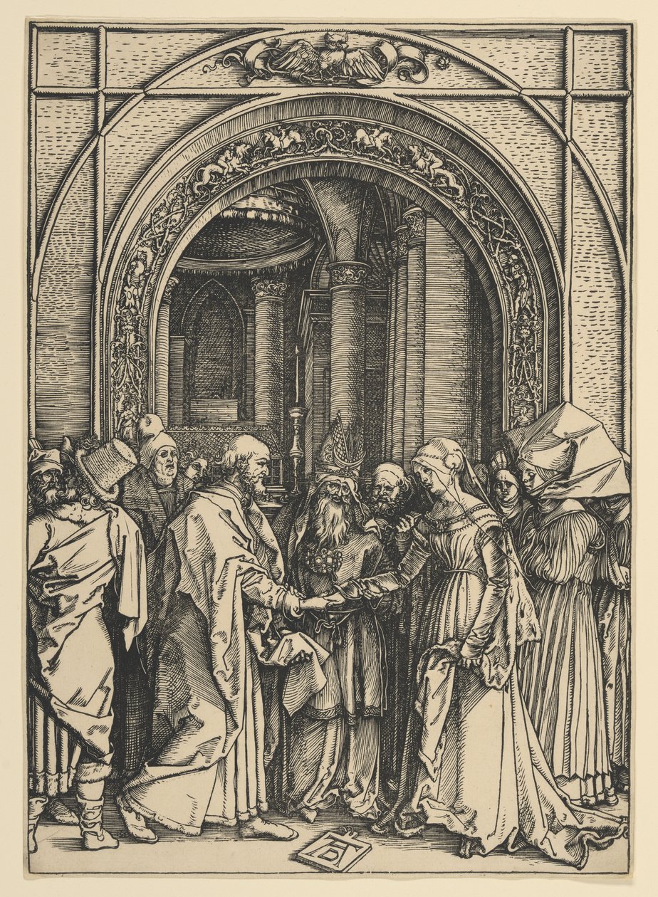 «Jomfruens forlovelse», fra *Jomfruens liv* av Albrecht Dürer