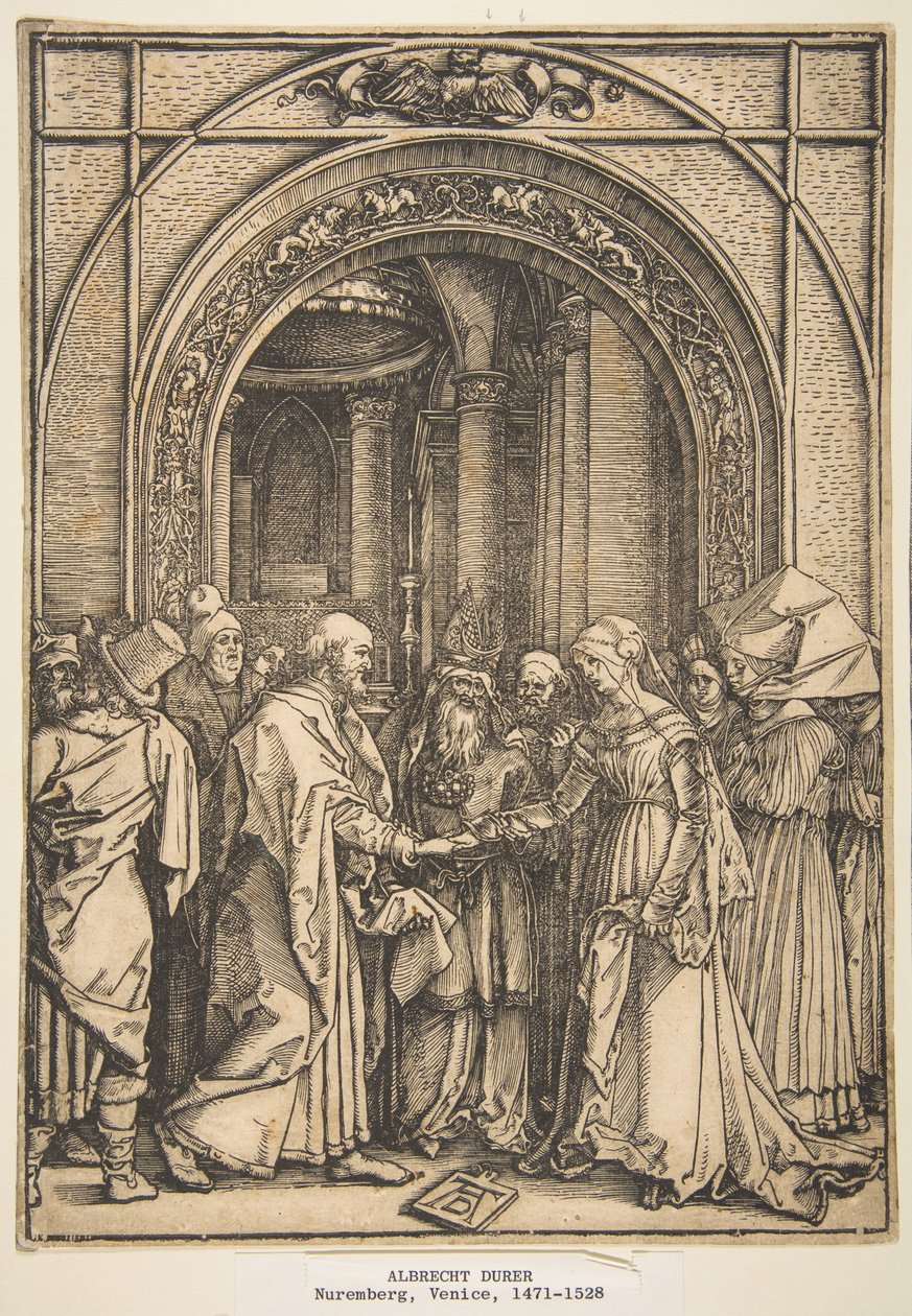 Jomfru Marias trolovelse, fra «Jomfru Marias liv» av Albrecht Dürer