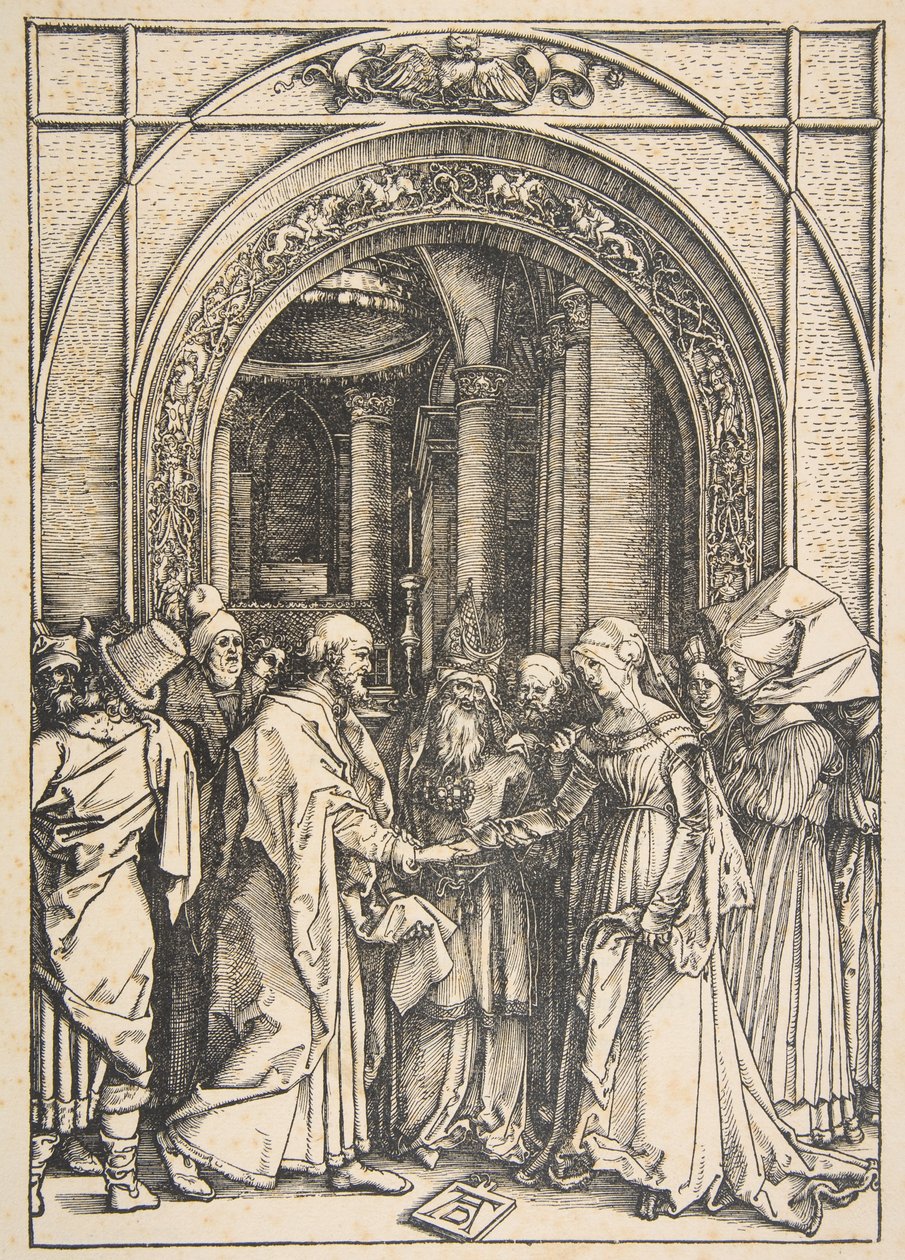 Jomfru Marias trolovelse, fra «Jomfru Marias liv» av Albrecht Dürer